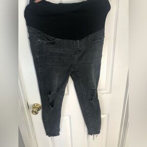 Black ripped maternity jeans